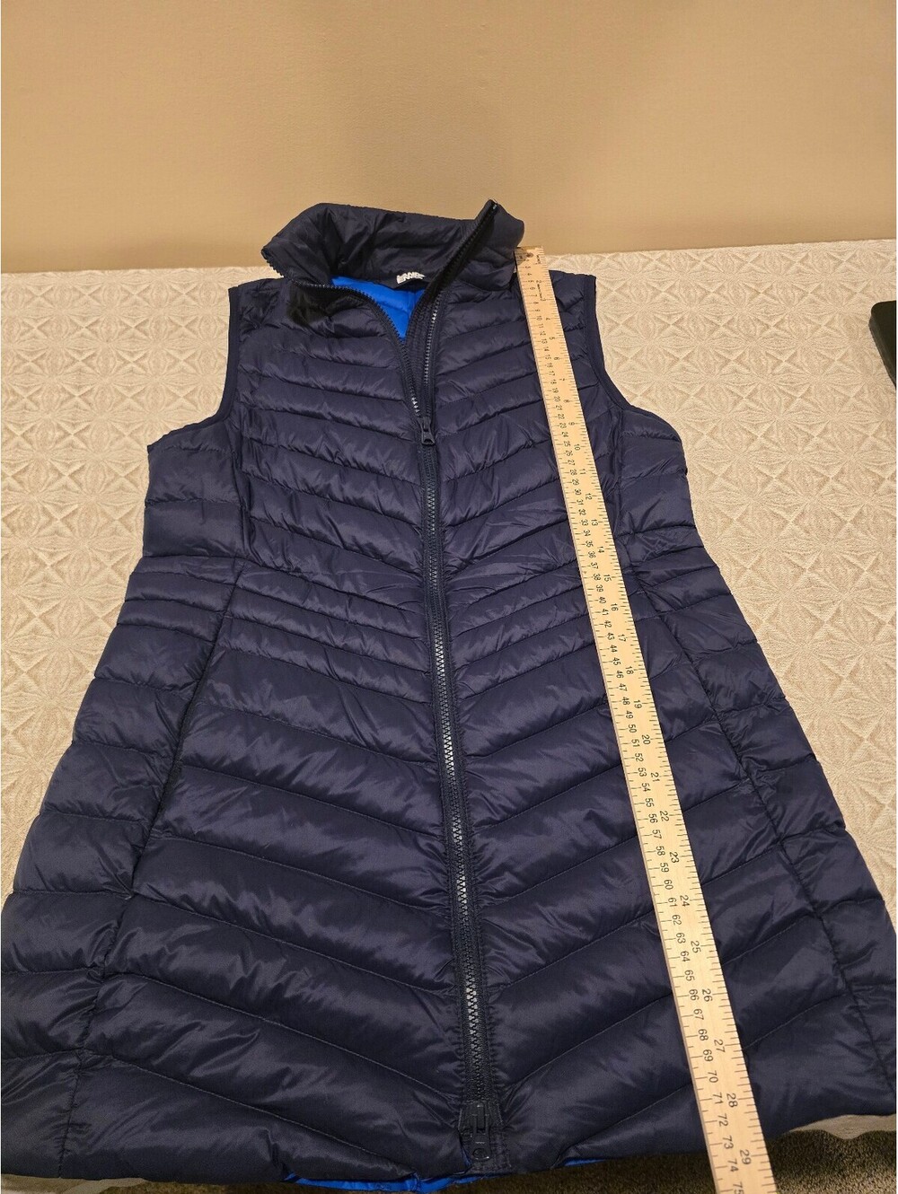Lands' End Women's Navy Blue Quilted Puffer Vest